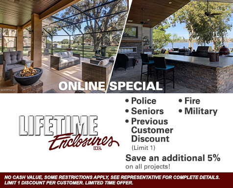 Lifetime Enclosures Online Special: Police, Fire, and Military Discount - Save an additional 15%